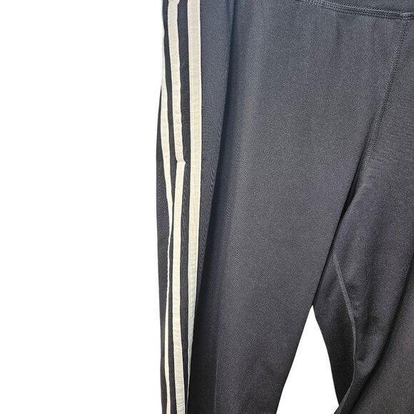 Adidas Womens Black Capri Athletic Pants With White Stripes Size M - Picture 2 of 7